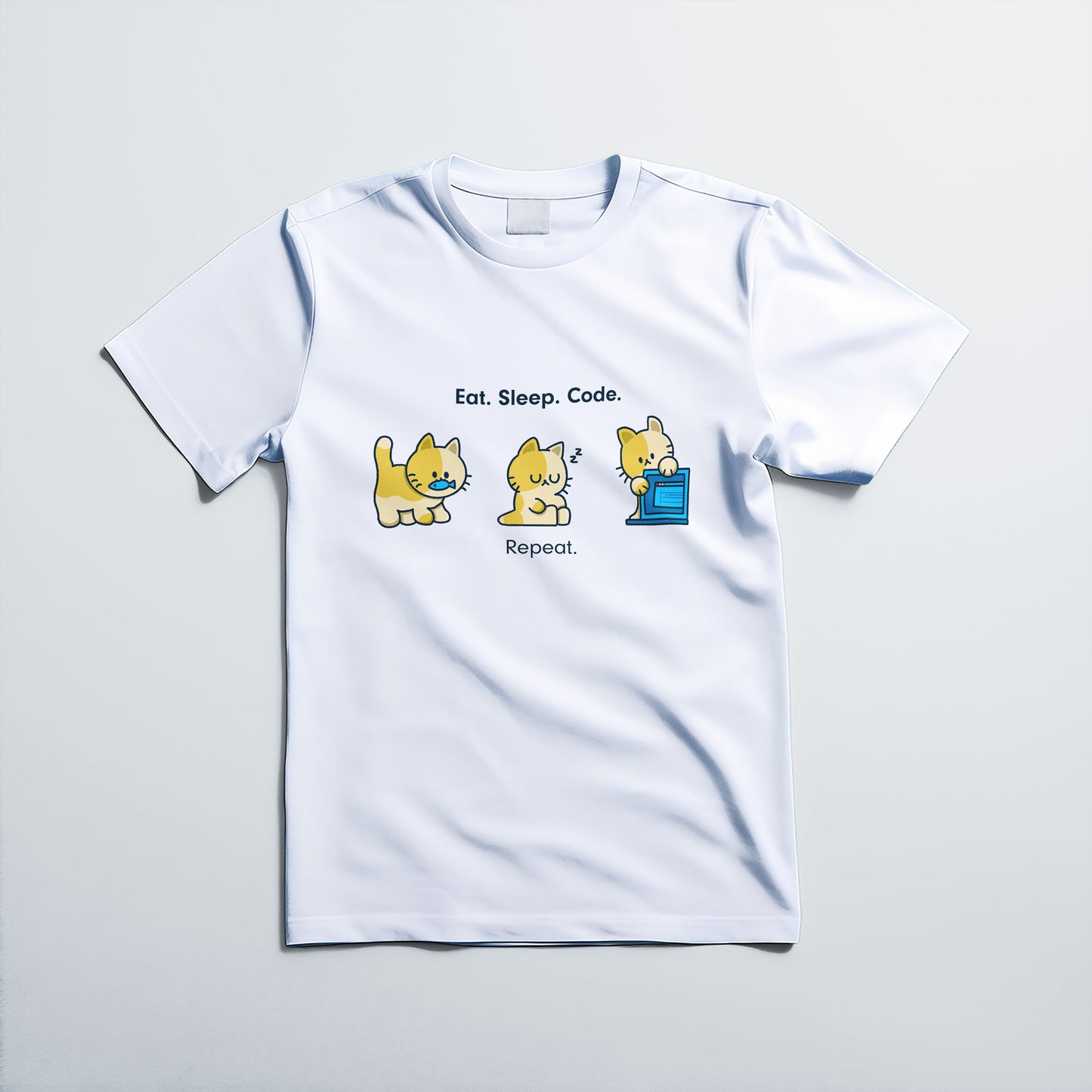 Eat Sleep Code Cat Short Sleeve T-Shirt